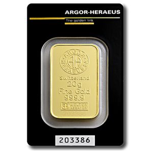 20g zlatna pločica Argor Heraeus
