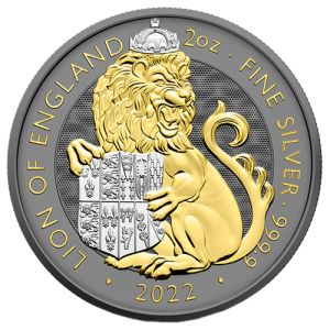 2 unce srebrni novčić Lav iz Engleske, Art Color Collection 2022