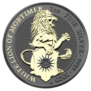 2 unce, srebrni novčić Beli lav iz Mortimer-a, Art Color Collection 2020